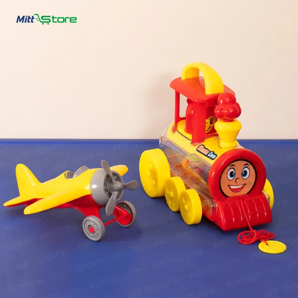 Multicolor Plastic Air & Rail Adventure Set for Kids | Propeller Plane & Dream Loco Steam Engine Models | Toy Vehicles & Miniature Toys | 3-8 Years Old Boys & Girls