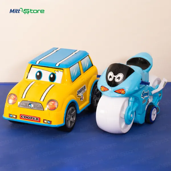 Multicolor Plastic Super Speed Duo for Kids | Cooper City Hatchback & Wide-Wheel Sport Bike Models | Toy Vehicles & Miniature Toys | 3-8 Years Old Boys & Girls