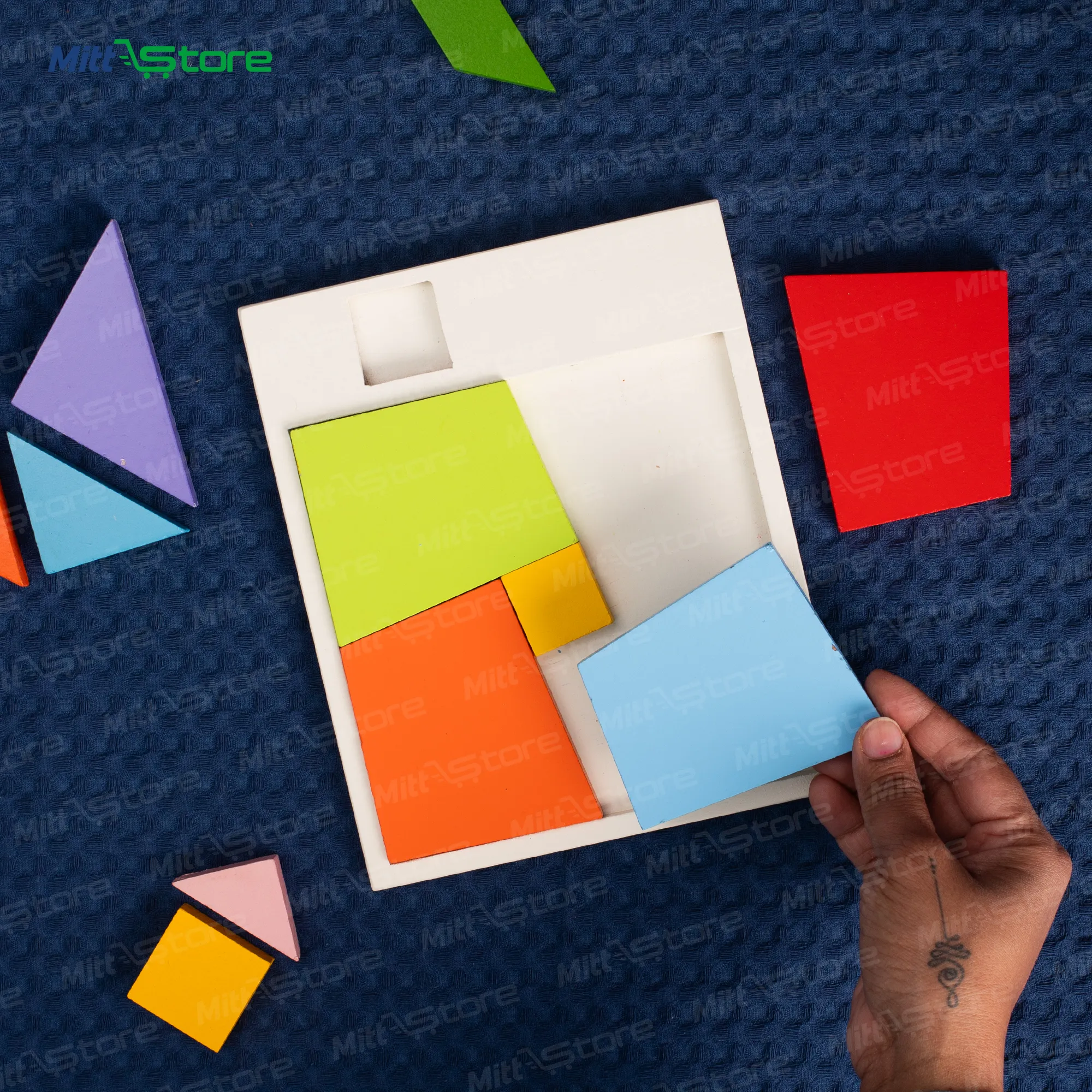 Multicolor Wooden Fun & Engaging Tangram Puzzle for Kids | Interactive Brain-Boosting Wooden Puzzle Toy | Puzzles & Educational Games | 3-7 Years Old Boys & Girls