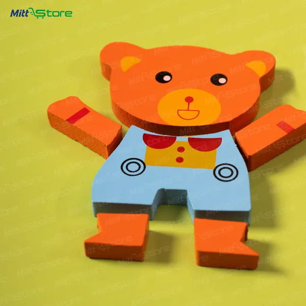 Multicolor Wooden Little Bear Puzzle for Kids | Early Motor Development & Shape Learning Toy | Wooden Puzzles & Educational Toys | 2-5 Years Old Boys & Girls