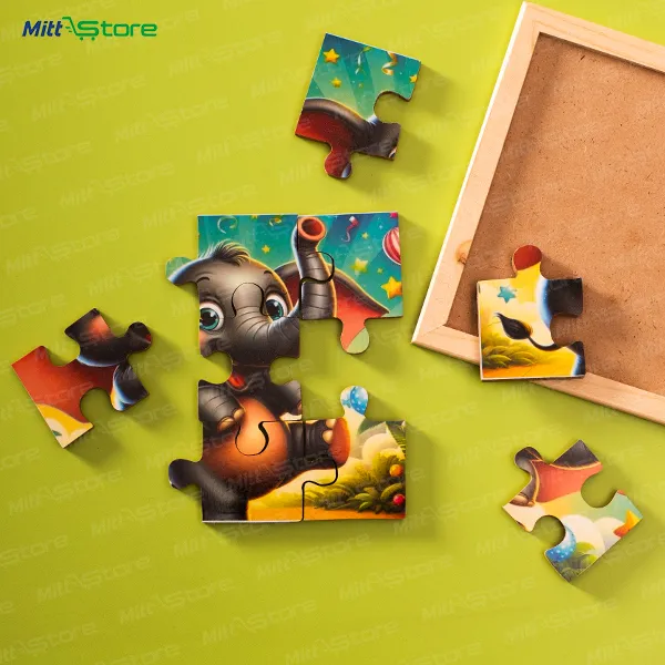 Multicolor Wooden Dancing Elephant Puzzle for Kids | Early Learning Animal Wooden Puzzle Toy | Puzzles & Educational Toys | 2-4 Years Old Boys & Girls