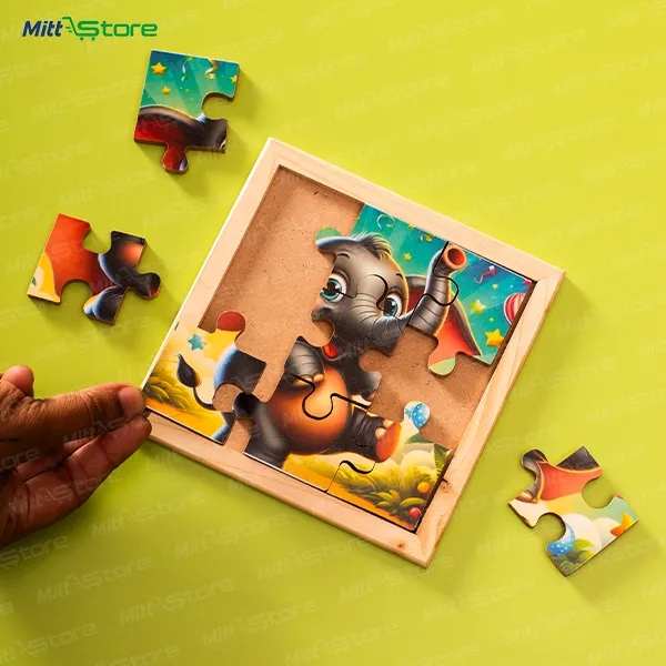 Multicolor Wooden Dancing Elephant Puzzle for Kids | Early Learning Animal Wooden Puzzle Toy | Puzzles & Educational Toys | 2-4 Years Old Boys & Girls