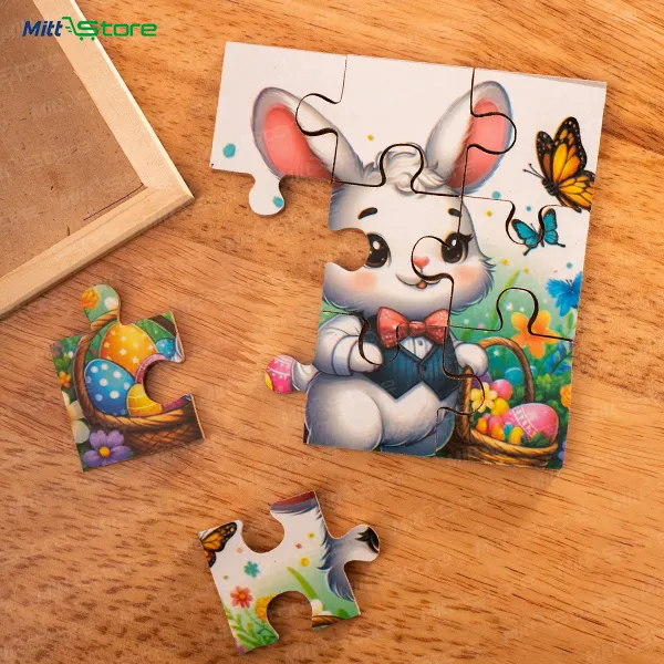 Multicolor Wooden Easter Bunny Puzzle for Kids | Cute Rabbit Early Learning Wooden Puzzle Toy | Puzzles & Educational Toys | 2-4 Years Old Boys & Girls