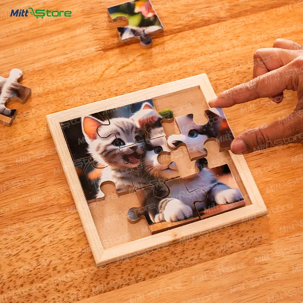 Multicolor Wooden Cute Kitten & Puppy Puzzle for Kids | Early Learning Animal Puzzle Toy | Puzzles & Educational Toys | 2-4 Years Old Boys & Girls