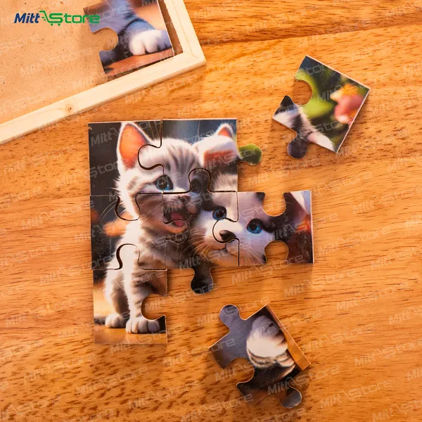 Multicolor Wooden Cute Kitten & Puppy Puzzle for Kids | Early Learning Animal Puzzle Toy | Puzzles & Educational Toys | 2-4 Years Old Boys & Girls