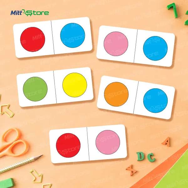 Multicolor Number Dot & Colour Dominoes Cards for Kids | Number Matching, Counting & Early Math Learning Game | Educational Flashcards & Learning Materials | 3-6 Years Old Boys & Girls | PROD_38