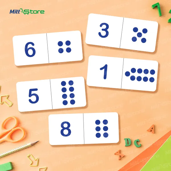 Multicolor Number Dot & Colour Dominoes Cards for Kids | Number Matching, Counting & Early Math Learning Game | Educational Flashcards & Learning Materials | 3-6 Years Old Boys & Girls | PROD_38