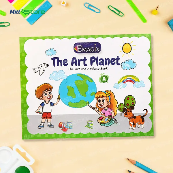 EMagix Art Planet Book Part A for Kids | Fun with Colouring, Vegetable Printing, Paper Pasting and Creative Crafts | Fun Activity Book for 3-4  Years