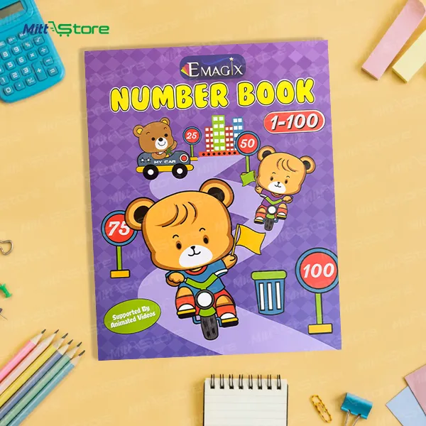 EMagix Number Writing Book for Kids | Numbers 1-100 Tracing & Counting Practice Worksheets | Early Maths, Number Recognition  4-5 Years