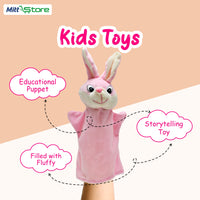 Light Pink Rabbit Hand Puppet, Story Telling Puppet for Kids, Hand Puppet Toy, Plush Animals Hand Puppet Toys, Fun Play learning Toys