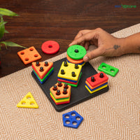 Angle Geometric Stacker Shape Sorter Blocks with Square base – Educational Early Learning Toy