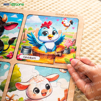 Farm Animals - Wooden Puzzle for Kids