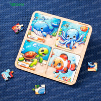 Sea Animals - Wooden Jigsaw Puzzle for Kids