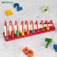 Wooden Addition & Subtraction Abacus for Kids | Dual-Sided Math Learning Toy with Beads
