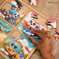 Wooden Puzzle 4 assorted designs 36pcs
