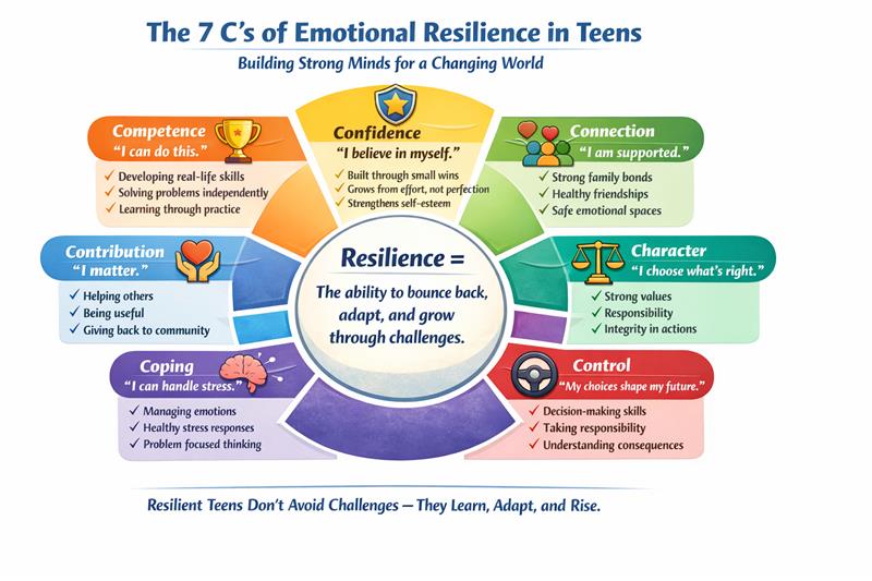 7 c's of emotional resilience in teens