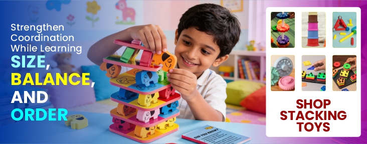 learn balance, order & about different sizes - stacking toys