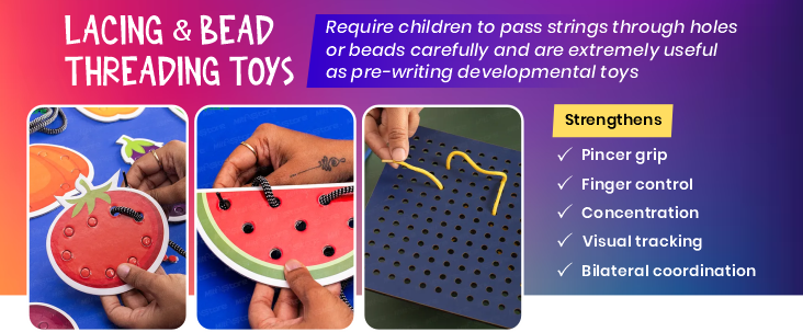 lacing & bead threading toy for kids