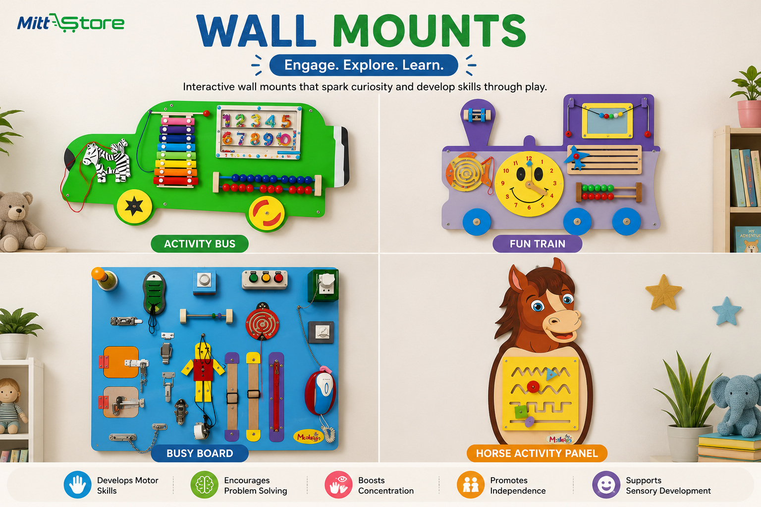 wall mount toys for kids